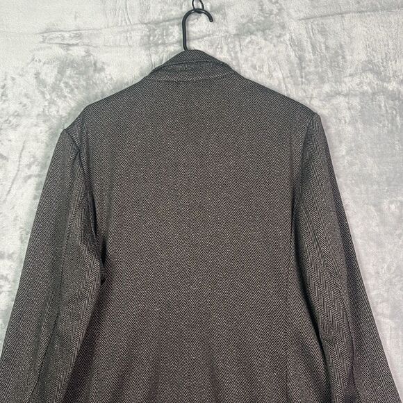 Anne Klein Brown Black Chevron Open Front Blazer Jacket Size XL - Picture 11 of 12
